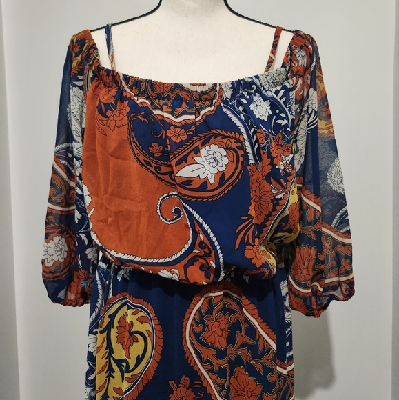 Rue21 Sz L maxi dress. Beautiful deep colors, lined to the knee - Picture 2 of 8